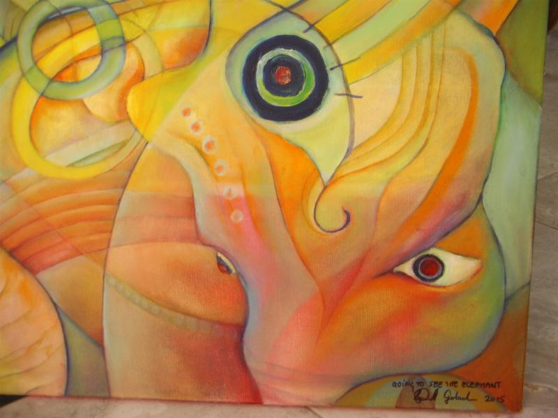 Painting-Oils-Going-to-visit-the-elephant-detail-2